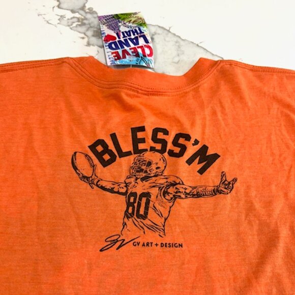 NWT -Jarvis Landry T-Shirt “BLESS’M” Cleveland Browns Large NFL GV Art + Design- - Picture 6 of 6